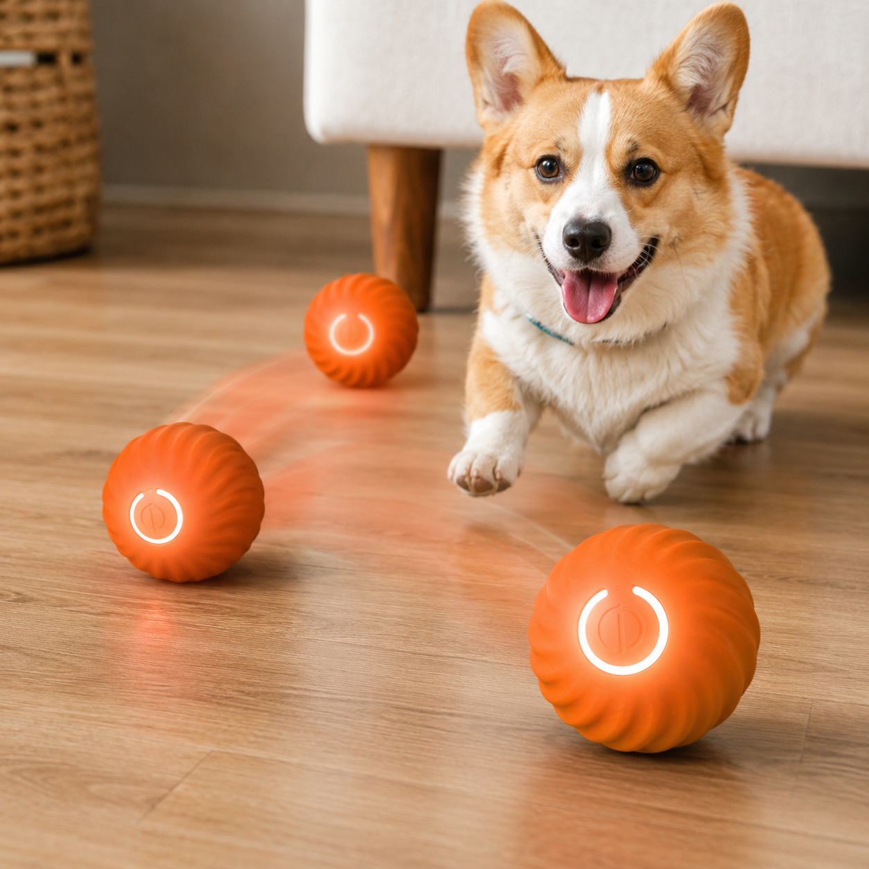 FurEase™ Gravitational Bouncing LED Ball for Dogs & Cats