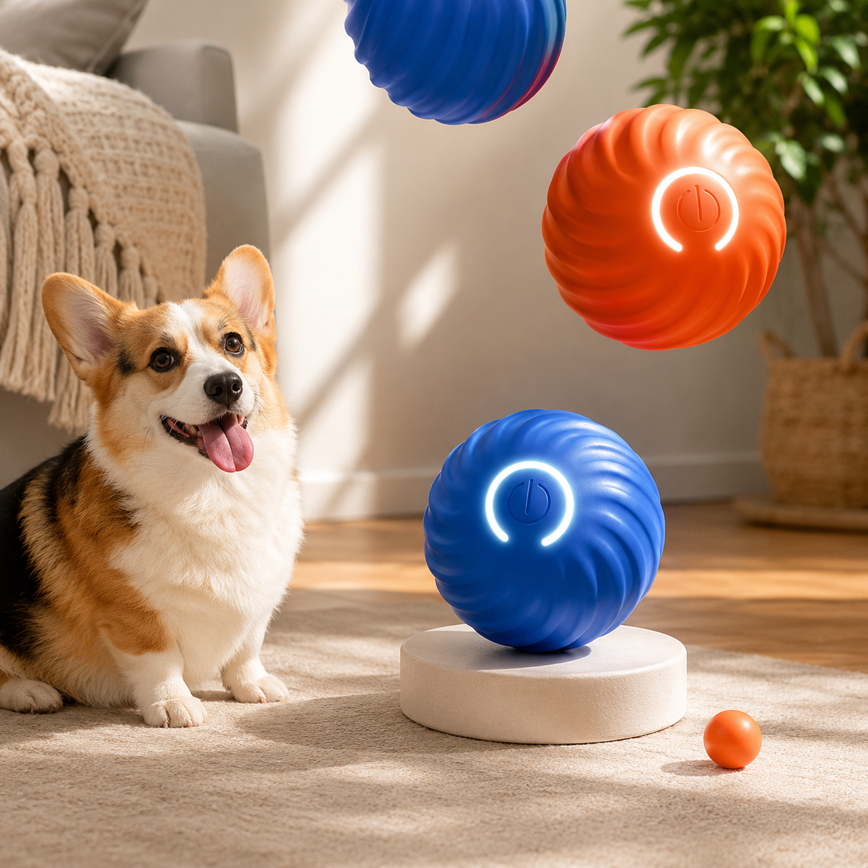 FurEase™ Gravitational Bouncing LED Ball for Dogs & Cats
